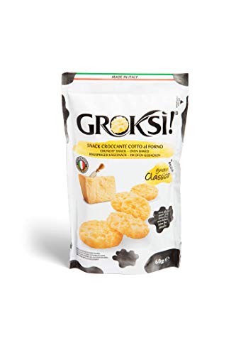 GROKSi! Classico 1x 60g laktosefrei glutenfrei ohne Kohlenhydrate Snack aus Italien Käse Parmesan Cracker Protein, Grana Padano, 60 g GROKSi! Classico 1x 60g laktosefrei glutenfrei ohne Kohlenhydrate Snack aus Italien Käse Parmesan Cracker Protein, Grana Padano, 60 g von GROKSi!