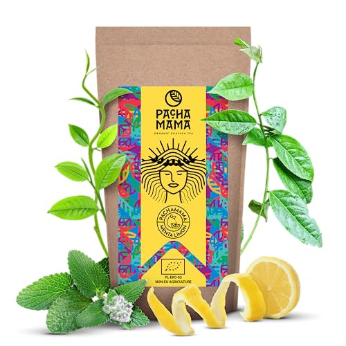 Guayusa Pachamama Tee Menta Limón 100g - Bio Ilex Guayusa aus Ecuador, Schwester von Yerba Mate Tee, Kaffee Alternative, Minze und Zitrone von PACHAMAMA