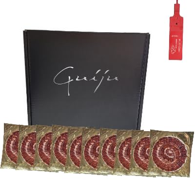 Iberischer Eichelschinken – 10 Teller à 100 g auf Messer, 50 % IBerische Rasse, Marke Guiju. von GUIJU