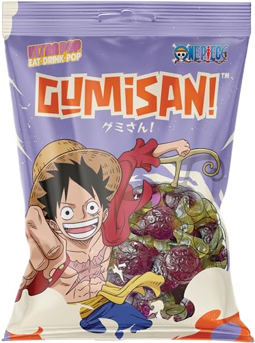 GUMISAN Fruchtgummi mit Traubengeschmack, One Piece, Luffy - 1 x 180 g von GUMISAN