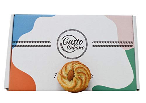 Feingebäck aus mandelpaste handgefertigt in einer 600gr Geschenkbox Sizilianisches Mandelgebäck mit hochwertigen sizilianischen Mandeln von GUSTO ITALIANO