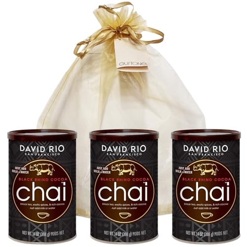 GUSTONE. David Rio Geschenkset Black Rhino Cocoa 3 x 398g Dosen Chai Latte von GUSTONE.