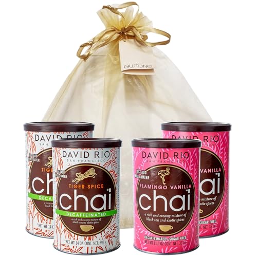 GUSTONE. David Rio Geschenkset ENTKOFFEINIERT Tiger Spice Decaf, Flamingo Vanilla Decaf, 4 x Dosen Chai Latte 1470g GUSTONE. David Rio Geschenkset ENTKOFFEINIERT Tiger Spice Decaf, Flamingo Vanilla Decaf, 4 x Dosen Chai Latte 1470g von GUSTONE.
