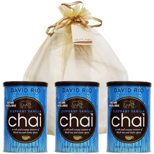 GUSTONE. David Rio Geschenkset Elephant Vanilla 3 x 398g Dosen Chai Latte von GUSTONE.