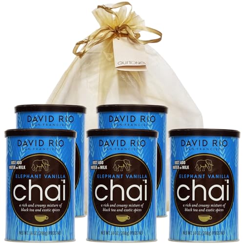 GUSTONE. David Rio Geschenkset Elephant Vanilla 5 x 398g Dosen Chai Latte von GUSTONE.