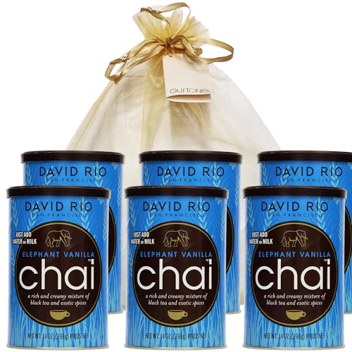 GUSTONE. David Rio Geschenkset Elephant Vanilla 6 x 398g Dosen Chai Latte von GUSTONE.