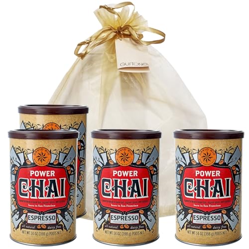 GUSTONE. David Rio Geschenkset Power Chai Espresso 4 x 398g Dosen Chai Latte von GUSTONE.