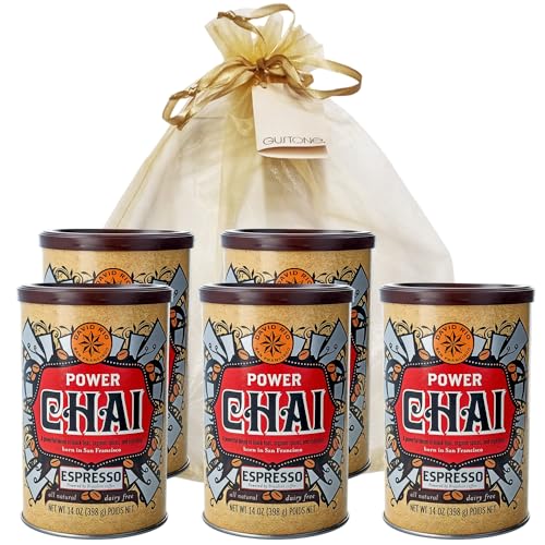 GUSTONE. David Rio Geschenkset Power Chai Espresso 5 x 398g Dosen Chai Latte von GUSTONE.