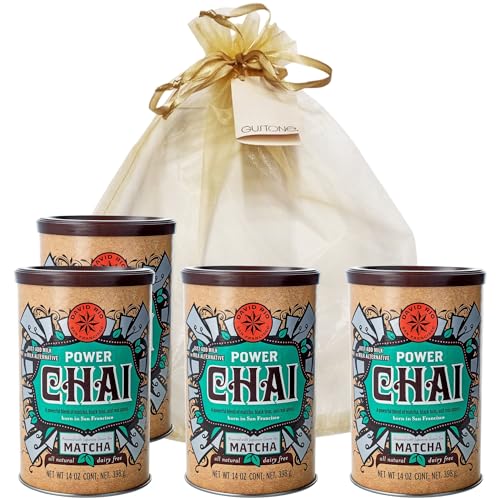 GUSTONE. David Rio Geschenkset Power Chai Matcha 4 x 398g Dosen Chai Latte von GUSTONE.