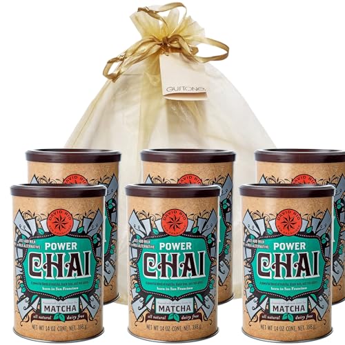 GUSTONE. David Rio Geschenkset Power Chai Matcha 6 x 398g Dosen Chai Latte von GUSTONE.