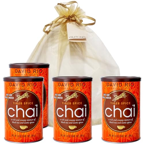 GUSTONE. David Rio Geschenkset Tiger Spice 398g Dosen Chai Latte (4) von GUSTONE.