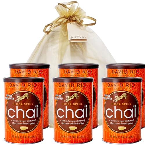 GUSTONE. David Rio Geschenkset Tiger Spice 398g Dosen Chai Latte (6) von GUSTONE.