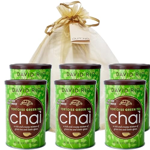 GUSTONE. David Rio Geschenkset Tortoise Green Tea 6 x 398g Dosen Chai Latte von GUSTONE.