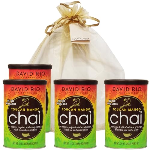 GUSTONE. David Rio Geschenkset Toucan Mango 4 x 398g Dosen Chai Latte von GUSTONE.