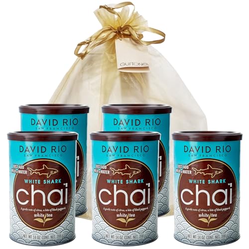 GUSTONE. David Rio Geschenkset White Shark White Tea 5 x 398g Dosen Chai Latte GUSTONE. David Rio Geschenkset White Shark White Tea 5 x 398g Dosen Chai Latte von GUSTONE.