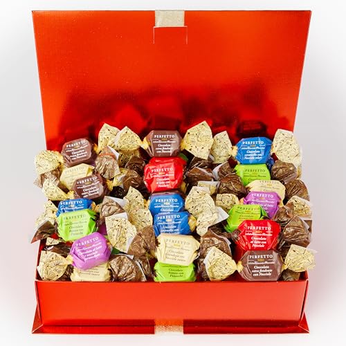GUSTONE. Geschenk-Set Trüffelpralinen Antica Torroneria Piemontese Perfetto im edlen Geschenkbuch 42 Stück von GUSTONE.