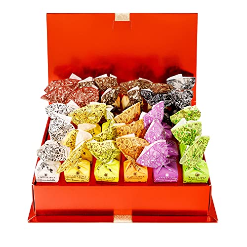 GUSTONE. Geschenkset Schokoladen Trüffel im edlen Geschenkbuch- Antica Torroneria Tartufo | Trüffel dolce Tartufi | Trüffel-Pralines gemischt 30 Stück von GUSTONE.