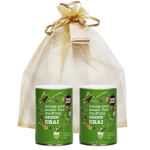 GUSTONE. One&Only Green Chai Powder mit Matcha 2 x 250g Dose Geschenkset von GUSTONE.