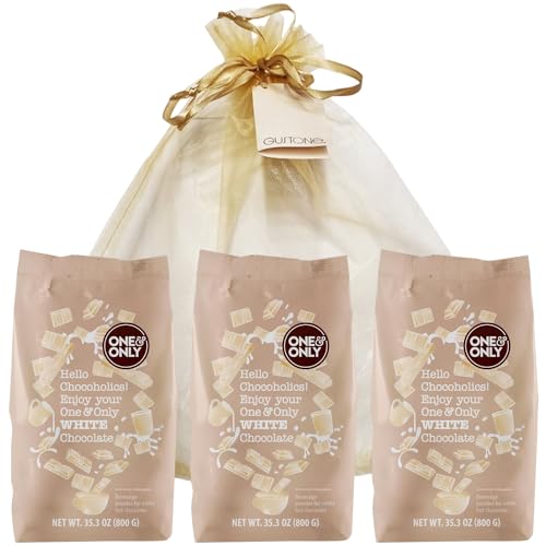 GUSTONE. One&Only White Chocolate Powder 3 x 800g Beutel Geschenkset von GUSTONE.