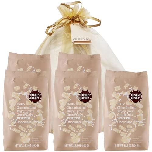 GUSTONE. One&Only White Chocolate Powder 5 x 800g Beutel Geschenkset von GUSTONE.