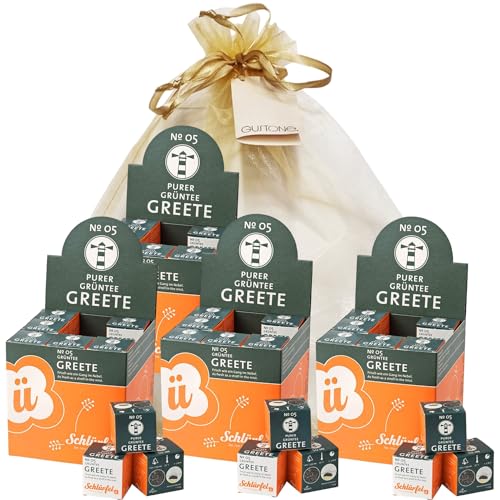 GUSTONE. Tee-Geschenkset Schlürf Bio Grüntee „Greete“ 4 x 27 Pyramiden-Teebeutel GUSTONE. Tee-Geschenkset Schlürf Bio Grüntee „Greete“ 4 x 27 Pyramiden-Teebeutel von GUSTONE.