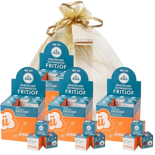 GUSTONE. Tee-Geschenkset Schlürf Bio Schwarztee „Fritjof“ 4 x 27 Pyramiden-Teebeutel GUSTONE. Tee-Geschenkset Schlürf Bio Schwarztee „Fritjof“ 4 x 27 Pyramiden-Teebeutel von GUSTONE.