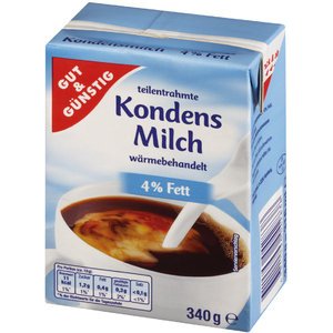 Kondensmilch 4% GUT&GÜNSTIG 340g 20 St VE=1 von Gut & Günstig