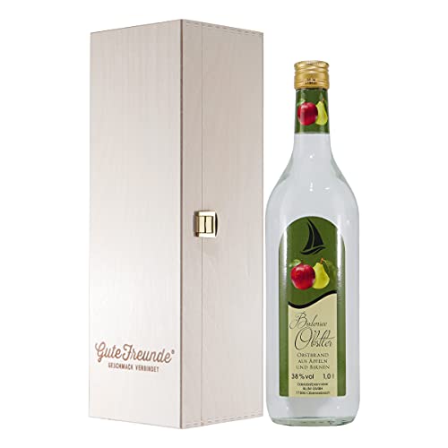Bodensee Obstler mit Geschenk-Holzkiste Bodensee Obstler mit Geschenk-Holzkiste von GUTE FREUNDE Geschmack verbindet