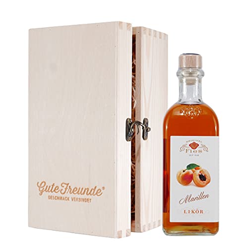 Fies Marillen Likör mit Geschenk-Holzkiste Fies Marillen Likör mit Geschenk-Holzkiste von GUTE FREUNDE Geschmack verbindet