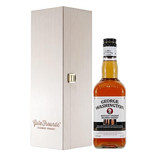 George Washington Bourbon Whiskey mit Geschenk-Holzkiste von GUTE FREUNDE Geschmack verbindet