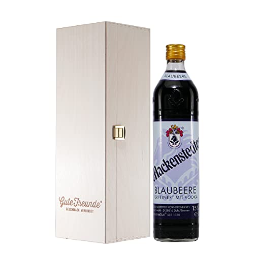 Mackenstedter Blaubeere Likör mit Geschenk-Holzkiste Mackenstedter Blaubeere Likör mit Geschenk-Holzkiste von GUTE FREUNDE Geschmack verbindet