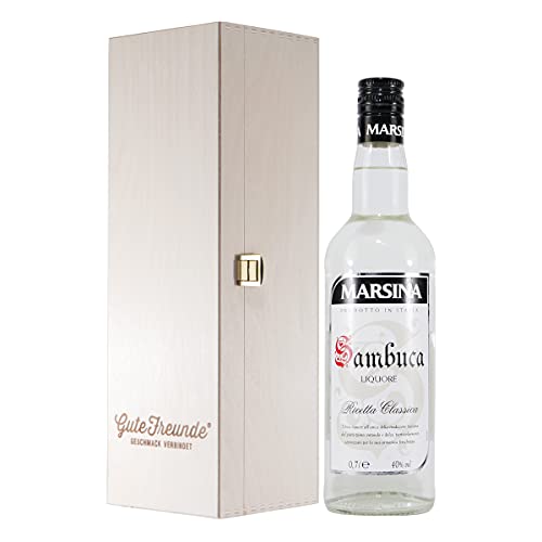 Marsina Sambuca Liquore mit Geschenk-Holzkiste Marsina Sambuca Liquore mit Geschenk-Holzkiste von GUTE FREUNDE Geschmack verbindet