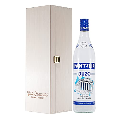 Pantelis Ouzo mit Geschenk-Holzkiste Pantelis Ouzo mit Geschenk-Holzkiste von GUTE FREUNDE Geschmack verbindet