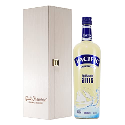 Ricard Pacific Pastis -alkoholfrei- mit Geschenk-Holzkiste von GUTE FREUNDE Geschmack verbindet