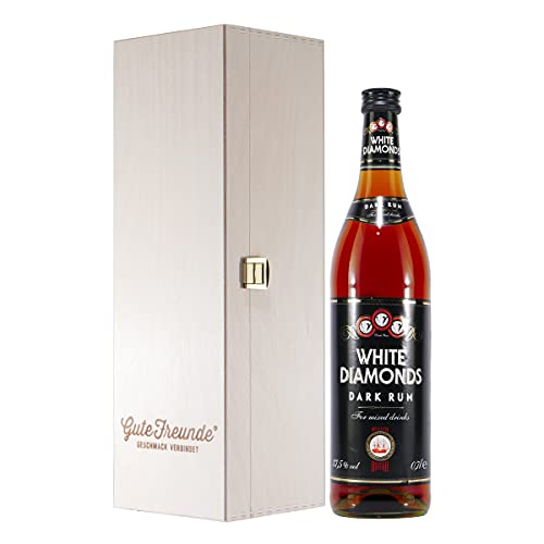WHITE DIAMONDS DARK RUM mit Geschenk-Holzkiste WHITE DIAMONDS DARK RUM mit Geschenk-Holzkiste von GUTE FREUNDE Geschmack verbindet