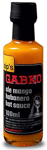 Gabko Hot Sauce Ale Mango Habanero (100 ml) - preisgekrönte Chili Sauce mit Zip`s Ale, Mango & Habanero Chili - hausgemacht & fruchtig-scharf von Gabko
