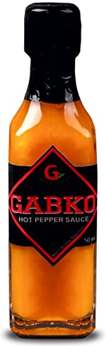 Gabko Hot Sauce gelb (50 ml) - extra scharfe Soße aus den schärfsten Chilis der Welt (u.a. Carolina Reaper) - preisgekrönte Chili Sauce mit 90% Chili-Anteil von Gabko