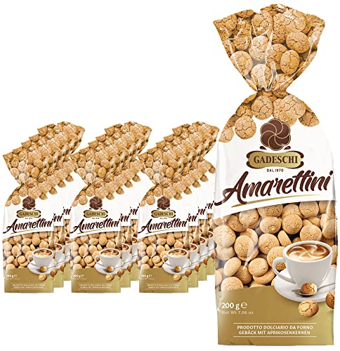 Gadeschi Amarettini (15x 200g) | italienisches Gebäck aus Aprikosenkernen | Kaffeegebäck | insgesamt 3kg Kekse Amarettini von Gadeschi