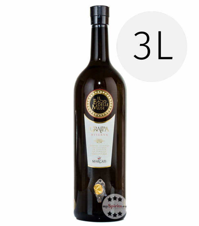 Marcati Grappa Riserva Magnum „Il Bacio delle Muse“ (40 % vol., 3,0 Liter) von Gagliano Marcati