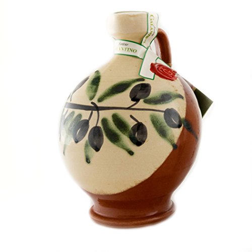 Handgemachter Keramiktopf “Robin” mit nativem Olivenöl 500ml von Galantino