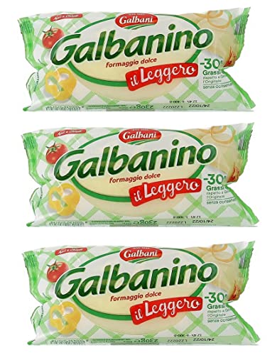 3x Galbani Galbanino Formaggio Dolce Il leggero Süßer Käse der mit 30% weniger gesättigten Fettsäuren als Galbanino l'Originale 230g Packung von Galbani