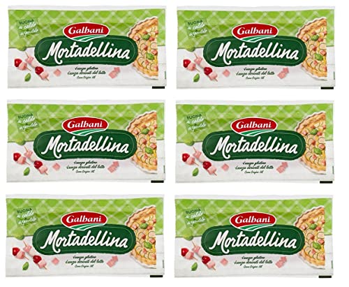 6x Galbani Mortadellina Schweinefleisch Ohne Milchderivate und Glutenfrei 430g-Packung Mortadella von Galbani