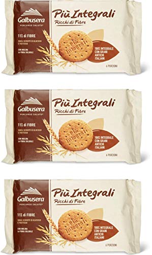 3x Galbusera Più Integrali Kekse Vollkornkekse reich an Fasern 330g (6 snack) von Galbusera