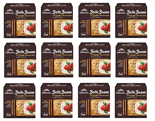 12x Galbusera BelleBuone Crackers Avena e Mix di Semi Vollkorn-Cracker mit Hafer und Samenmischung ( 5 x 40g ) 200g von Galbusera