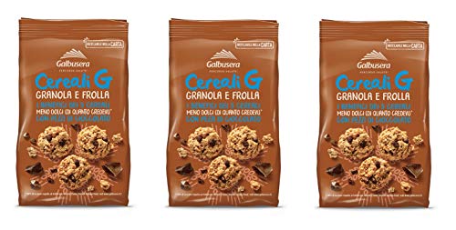 3x Galbusera Cereali G Granola e Frolla Shortbread Kekse mit Müsli und Schokoladenstücke cookies biscuits 300g von Galbusera