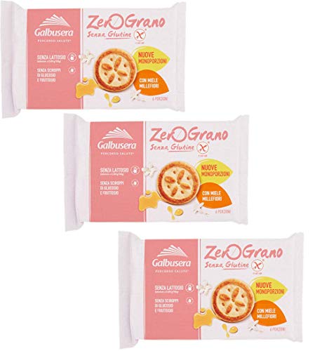 3x Galbusera zero grano Kekse mit Blütenhonig ohne Glutenfrei 240g kuchen von Galbusera