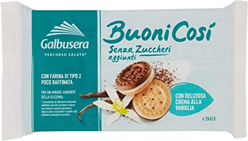 6x Galbusera Buoni così Con Crema Vaniglia Butterkeks mit Vanillecreme 160 gr von Galbusera