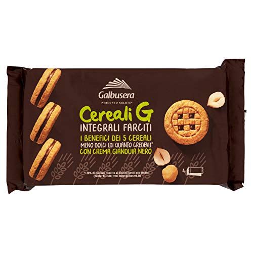 6x Galbusera Cereal G Vollkornkekse gefüllt mit Gianduiacreme, biscuits cookies 160g + Italian Gourmet polpa 400g von Galbusera