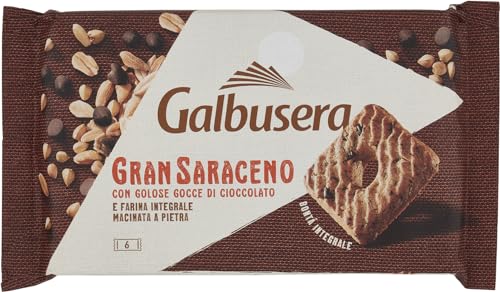 6x Galbusera GranSaraceno, Kekse reich an Vollfaser mit Buchweizen und Schokoladenchips 260g + Italian gourmet polpa 400g von Galbusera