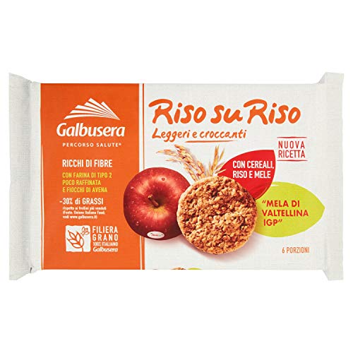 6x Galbusera riso su riso Kekse mit Getreide, Reis und Frucht cerealien 240g von Galbusera